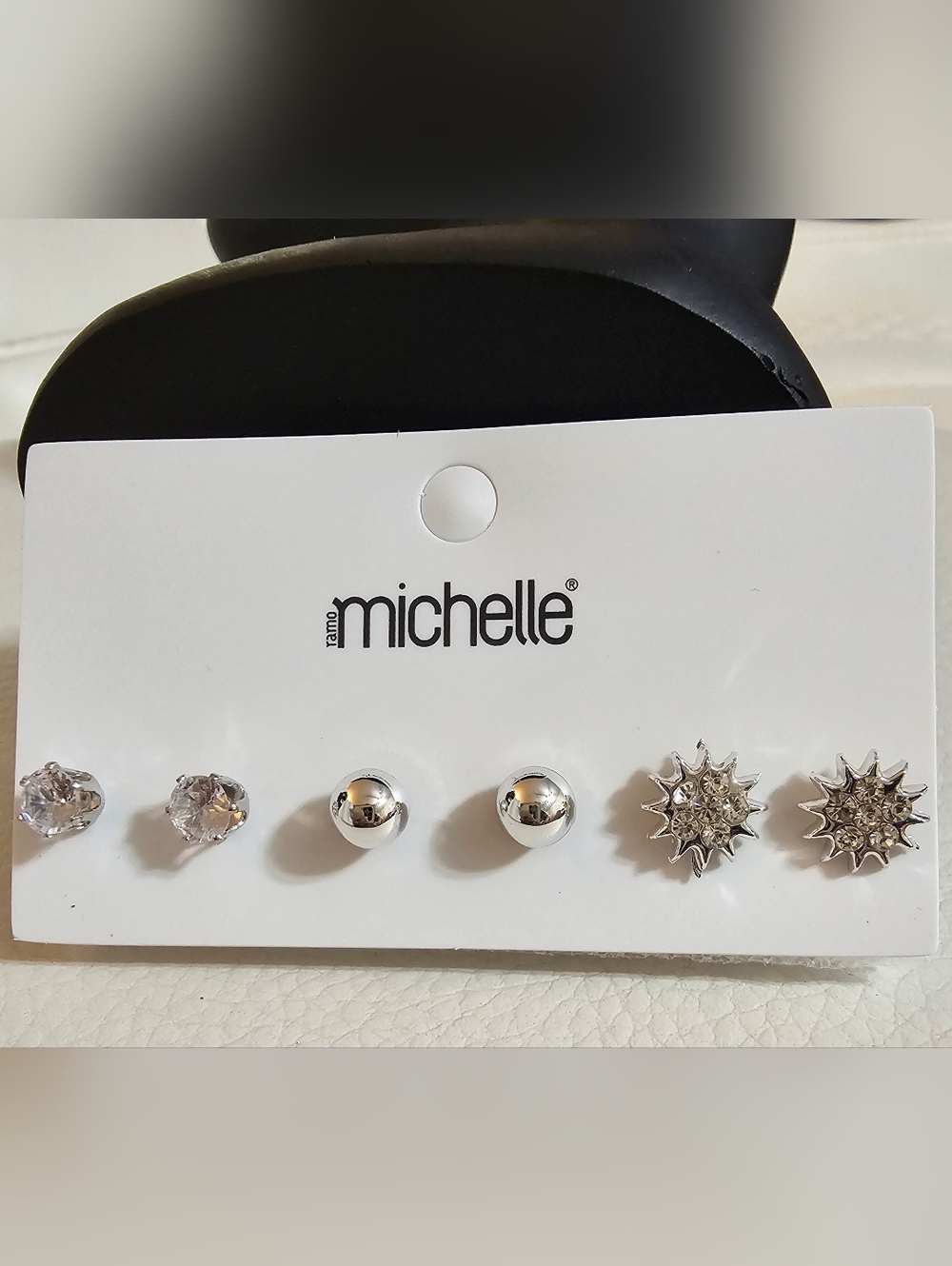 Ramo Michelle Silver Stud Earring Set - 3 Pairs